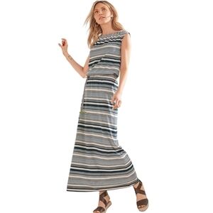 Garnet Hill Santorini Sleeveless Maxi Dress Size Small